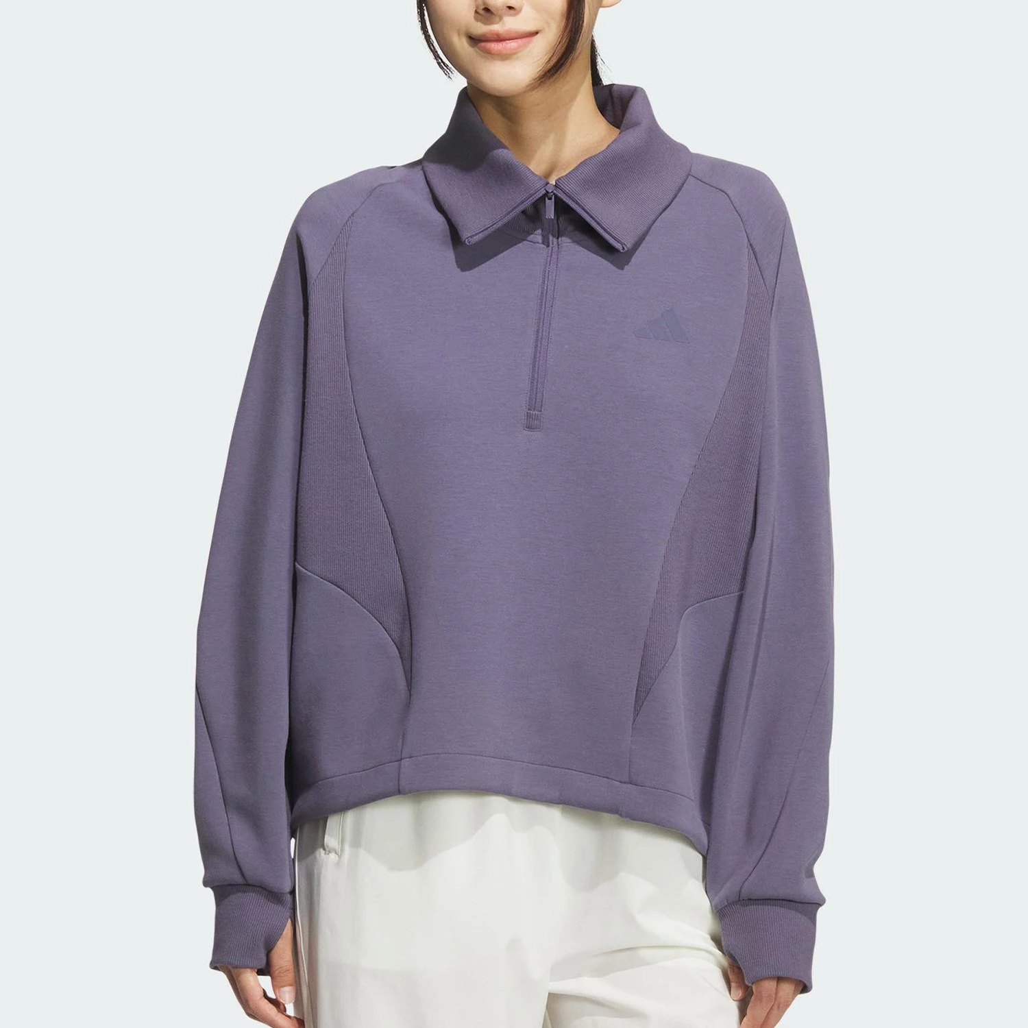 

Оригинальный женский пуловер Adidas с воротником, осенняя коллекция 2025 года, модель KF2545