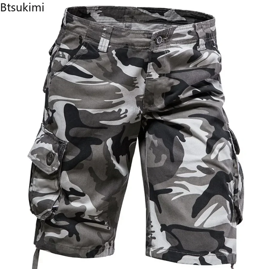 Summer New Men's Camouflage Shorts Fashion Cargo Pants Outdoor Tactical Training 100% Cotton Short Trousers for Men Plus Size 44