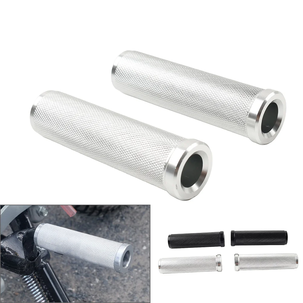 1pair Motorcycle Front Foot Pedal Footrest Footpeg For Honda Cross Cub 110 CC110 Aluminum Black/Chrome