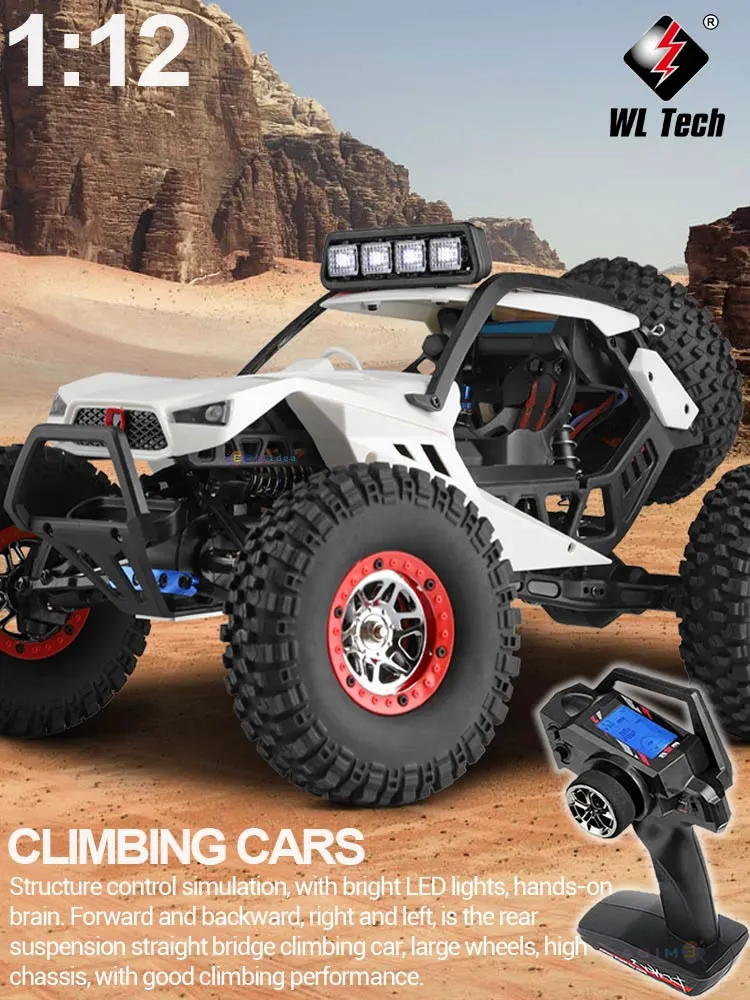Nouveau WL 12429 WLtoys 1:12 4WD RC voiture de course haute vitesse tout-terrain LED télécommande alliage chenille camion lumière Buggy jouet enfants cadeau