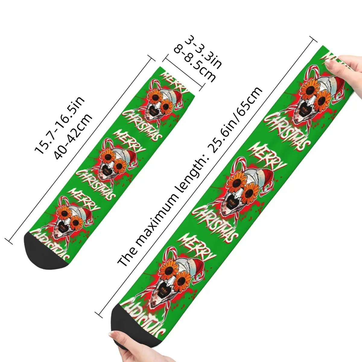 Funny Sock for Men Sunflower Sunglasses Clown Vintage Terrifier Horror Films Quality Pattern Printed Crew Sock Novelty Gift