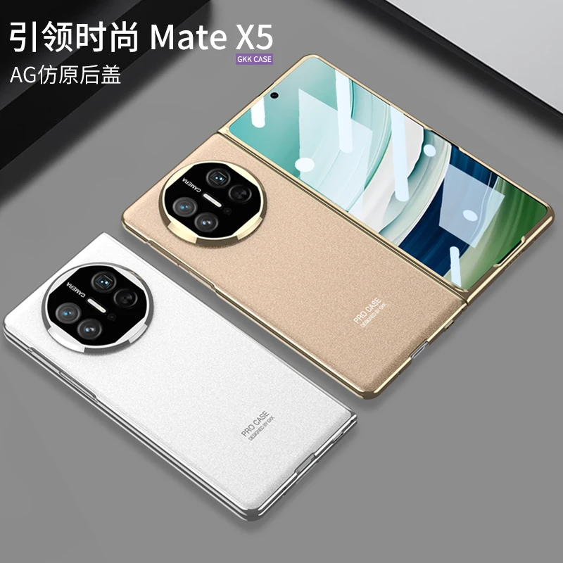 For Huawei Mate X5 X3 Case Luxury Electroplated Skin Friendly Matte with Tempered Film All-inclusive Shockproof Protective Cover
