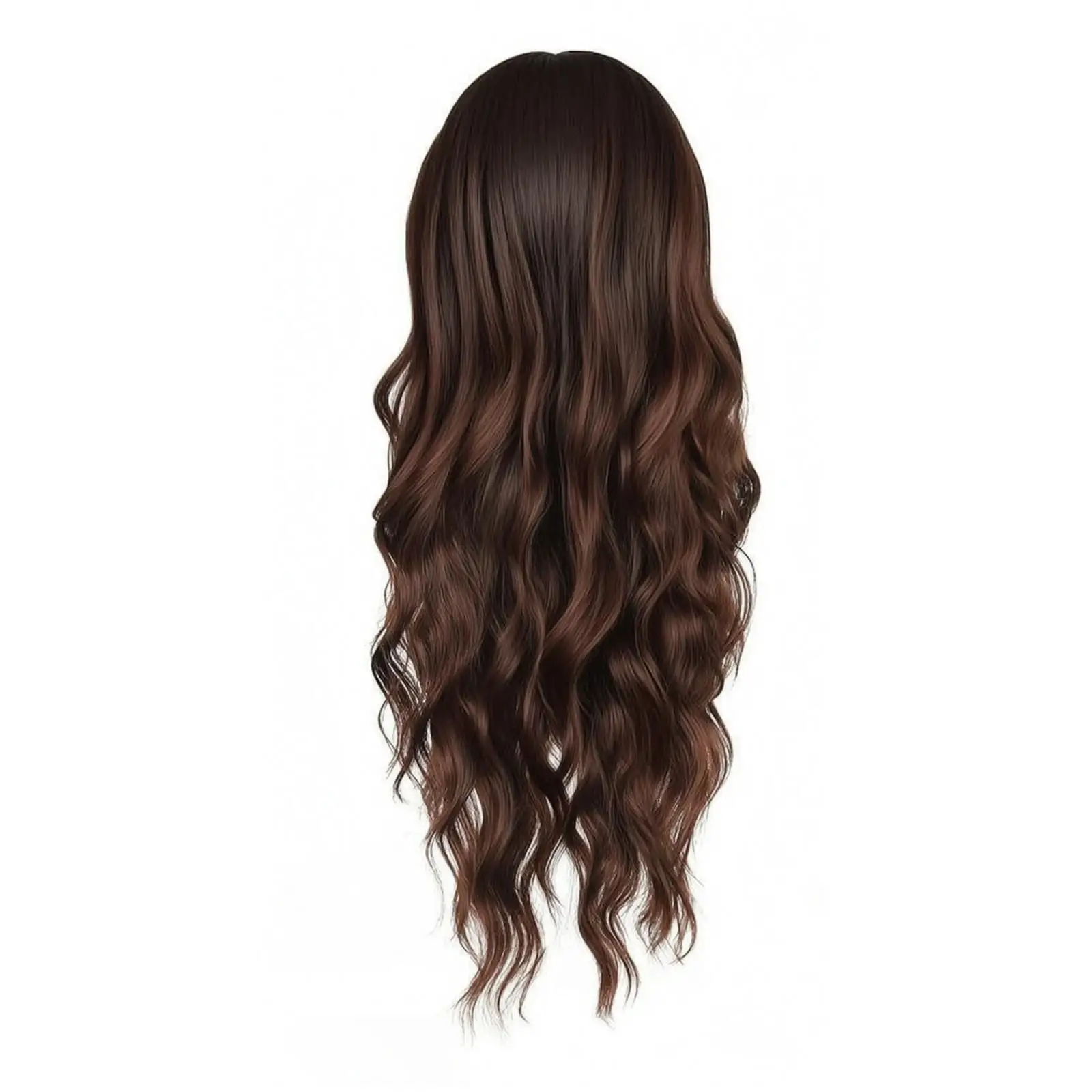 Women Synthetic Wig Long Wavy Hairpiece with Bangs High Temperature Wire Material for Daily Styling Photoshoot and Party Looks