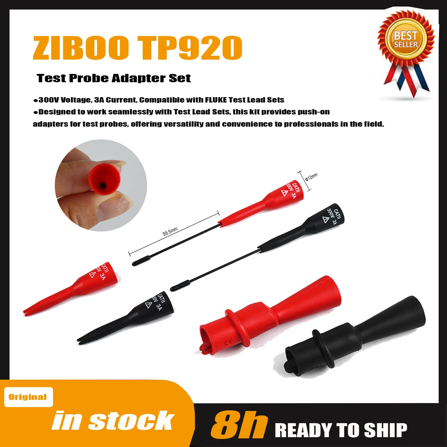 ZIBOO TP920 Test Probe Adapter Set ，IC Test Adapters, Extended Probe Tips;P88A Piercing Needle Non-Destructive Test Probe.