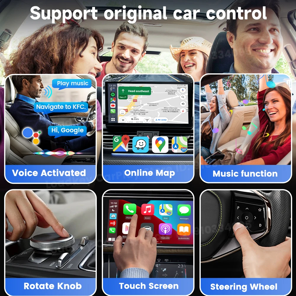 2025 CarlinKit HDMI Android Ai Box Wireless Carplay Android Auto لـ Youtube Netflix IPTV 5 IN 1 WIFI 5GHZ USB A التوصيل والتشغيل