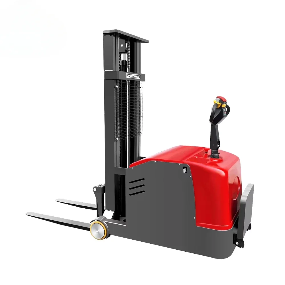 full-electrical lifter pallet truck type electric high lifter stand-on stacker with attractive quality