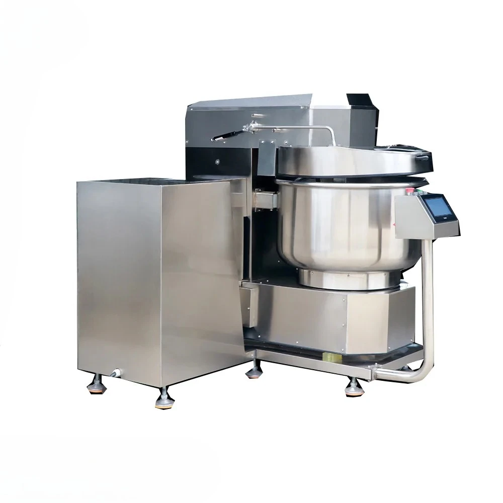 Commercial Automatic Self‑Tipping Spiral Dough Mixer, Large‑Scale Dual‑Speed Dual‑Motion Dough‑Kneading Bakery Equipment