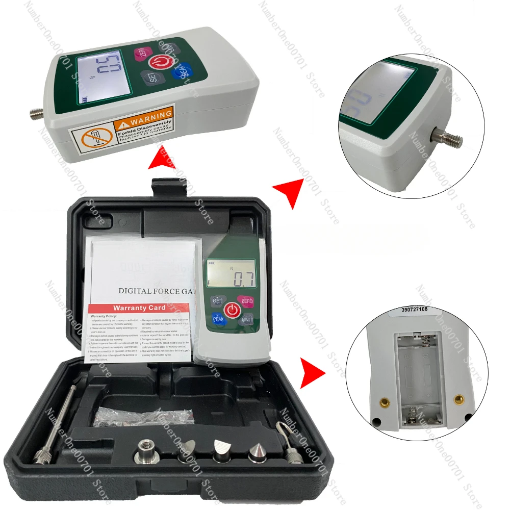 

DS2-50N Digital Force Gauge Meter Tester with Inner Sensor N Kg Lb Oz Four Units 3 Measurement Modes