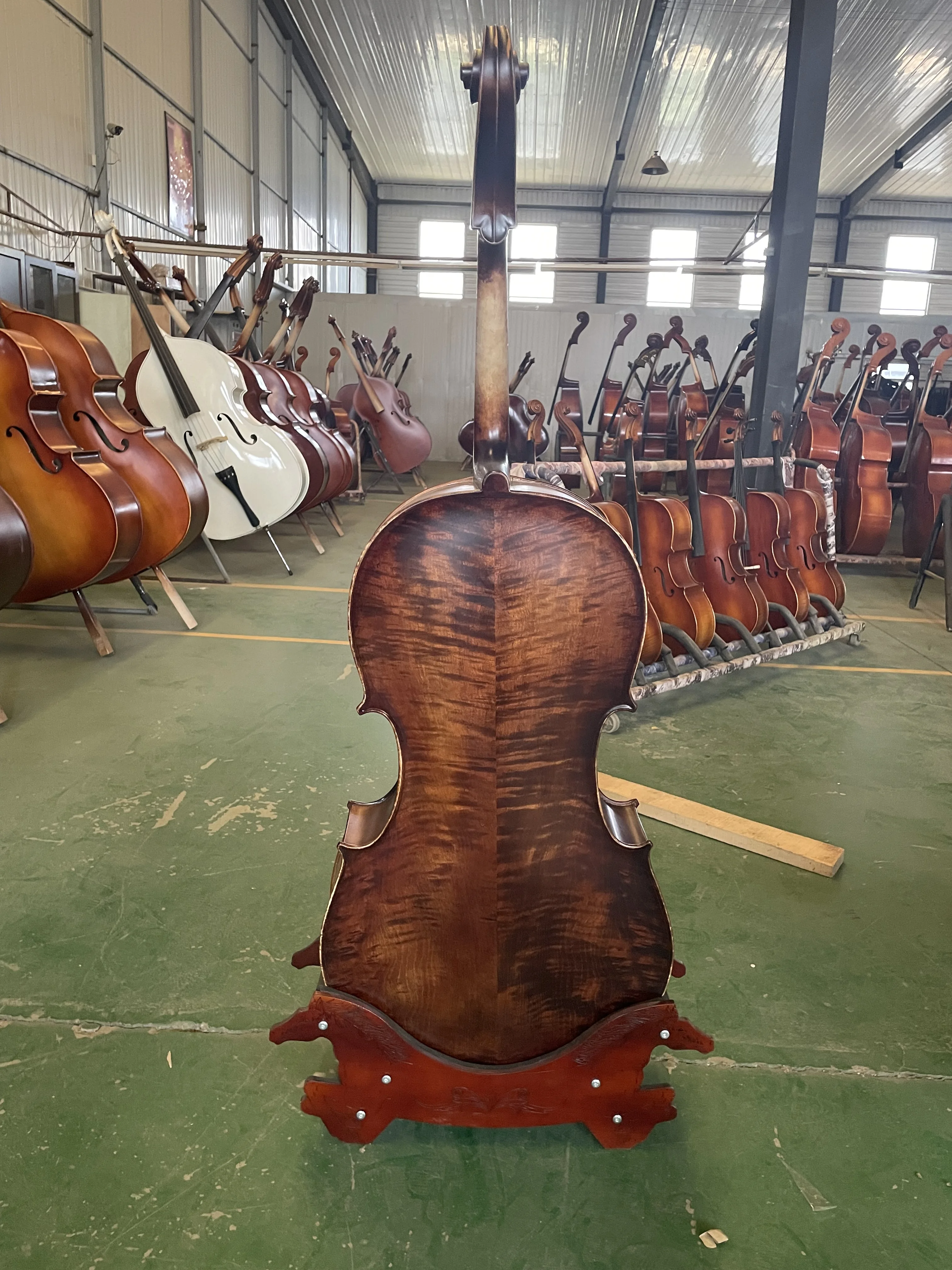 Advanced Shellac Varnish with Bow Bag, Handmade, Rare, Beautiful Flame, Streak Maple, Stradi Style, Acoustic Violin, 4/4 Size