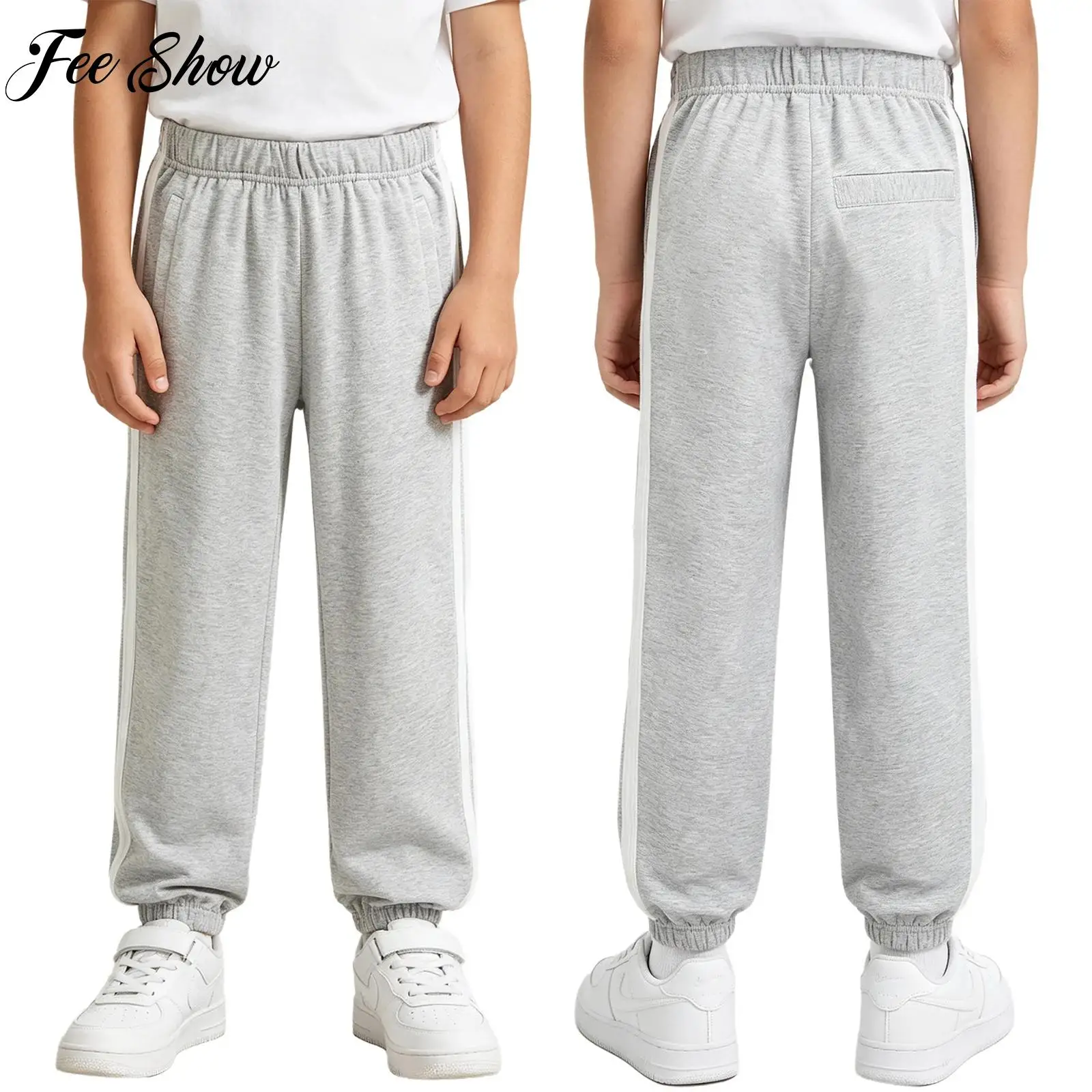 

Kids Boys Tear Away Basketball Pants Elastic Waist Sweatpants with Side Zipper and Hook for Sports Post-surgery