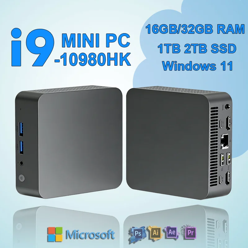 2026 NEW Core i9-10980HK Portable Mini PC Computer Windows 11 16GB/32GB 1/2TB SSD Gaming Computer WiFi 6 office Mini Desktop