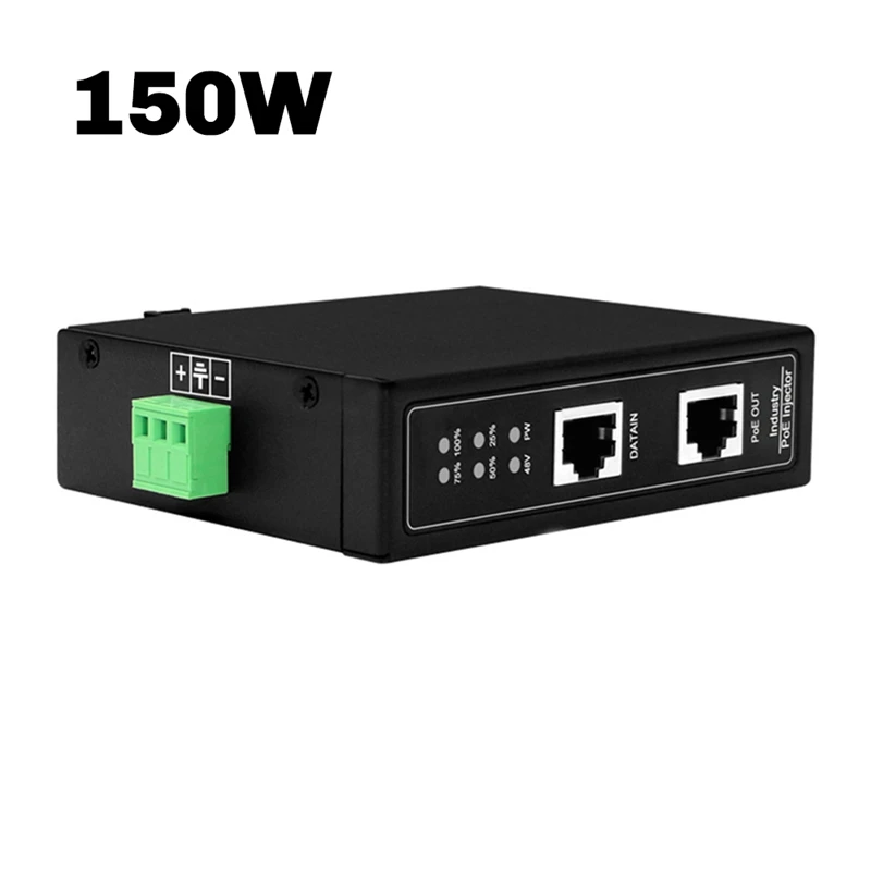 

Промышленный PoE-инжектор 2.5G на DIN-рейку, 6 кВ ESD, 48-57В для IP-камер, беспроводных точек доступа, Wi-Fi мостов, Plug&Play, 150W-A31R