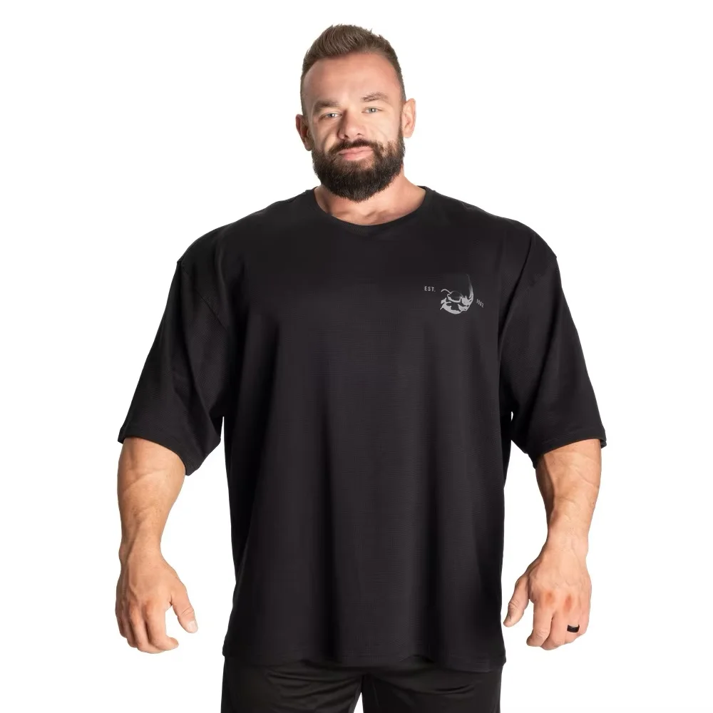 Thick and warm training , breathable fitness and bodybuilding, new plus size sports running, loose short sleeves