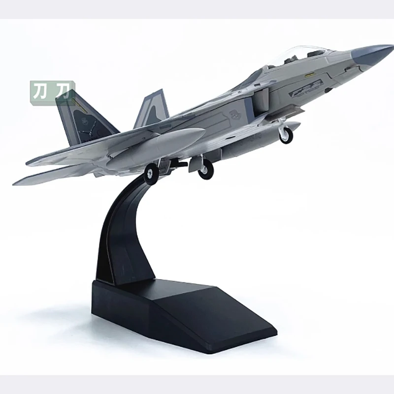 Diecast 1:100 Scale F-22 Stealth fighter Alloy Finished Aircraft Simulation Model Static Decoration Souvenir Gifts For Adult Boy