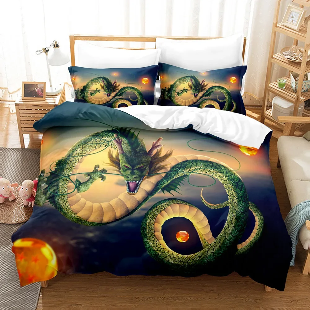 Anime Three-piece Set Dragon Ball 3D Digital Printing Three-piece Set Wrap Warm and Sleep Well