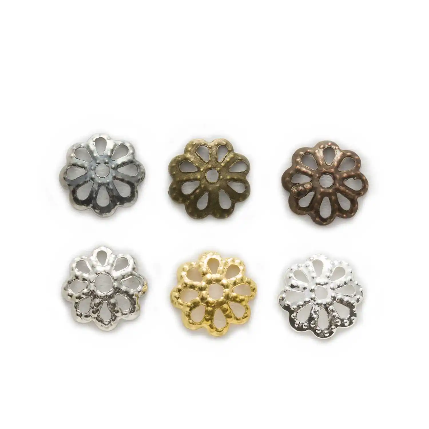 

200pcs Flower Spacer Bead Caps, Floral Pattern Alloy Findings for DIY Beads Style Jewelry Making Accessories