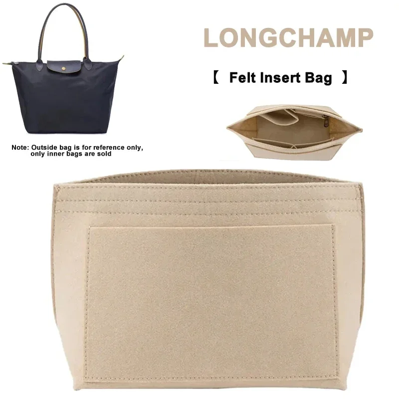 Felt Bag Organizer For Longchamp S/M/L Tote Bag Purse Organizer Insert Handbag Storage Cosmetic Liner Bag Support Shaper