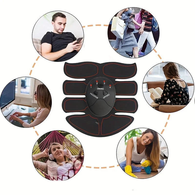 Muscle Exercise Device Rechargeable Multi-mode Adjustment Portable Abdominal Patch Trainer Dry Battery Power Support