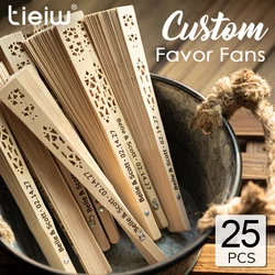 Custom Wedding Fans-Hand Fan For Bridal Shower Beach And Summer Wedding Favors-Personalized Rustic And Elegant Wooden Fan