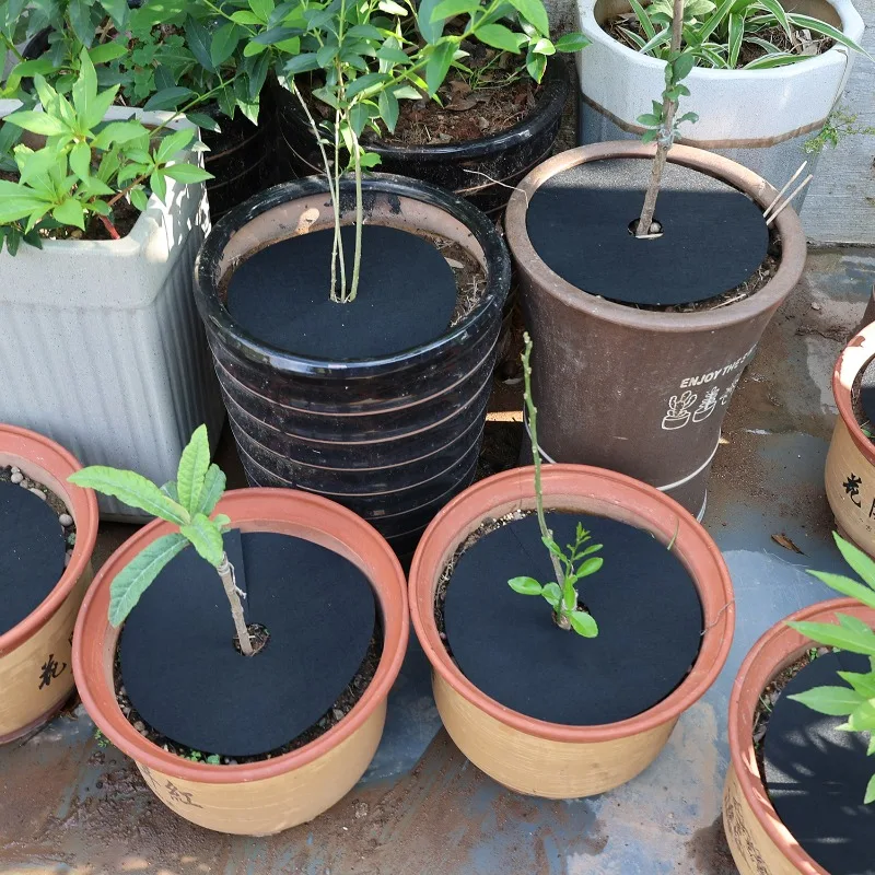 30/5Pcs Non-Woven Tree Mulch Ring Weeding Barrier Reusable Garden Mat Garden Netting Blanket Gardening Anti Grass Cloth Films