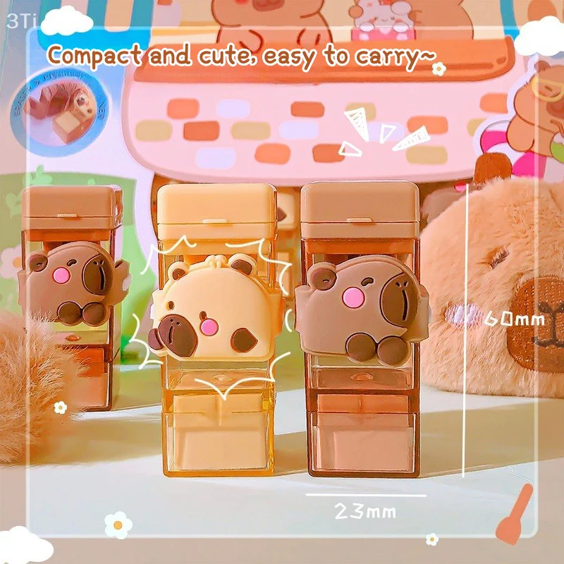 1 قطعة الكرتون لطيف كابيبارا براية أقلام مع ممحاة Kawaii براية أقلام اللوازم المكتبية القرطاسية الجمالية هدايا الاطفال