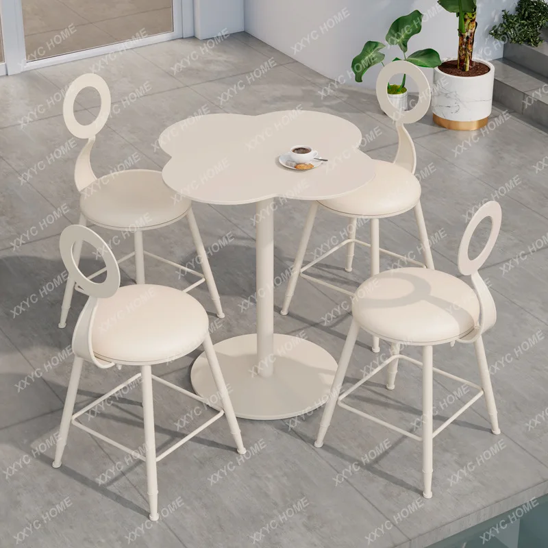 Combinação de mesa e cadeira de lazer para varanda e mesa ao ar livre