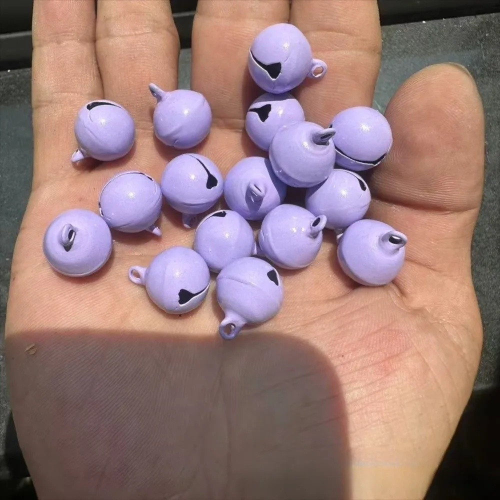 10pcs Candy Color Christmas Bells DIY Craft 14mm Jingle Bells Metal Pendant Accessories Christmas Tree Ornaments