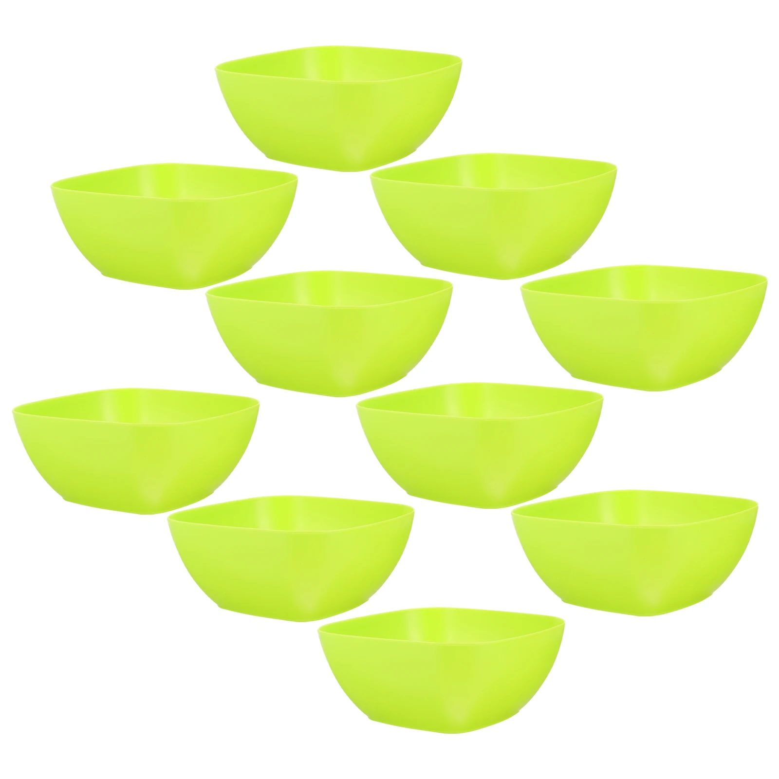 

10 Pcs Snack Candy Dishes Salad Bowls Party Table Green Square Containers Serving Platter Plastic Fruit Dessert Chocolate Cookie