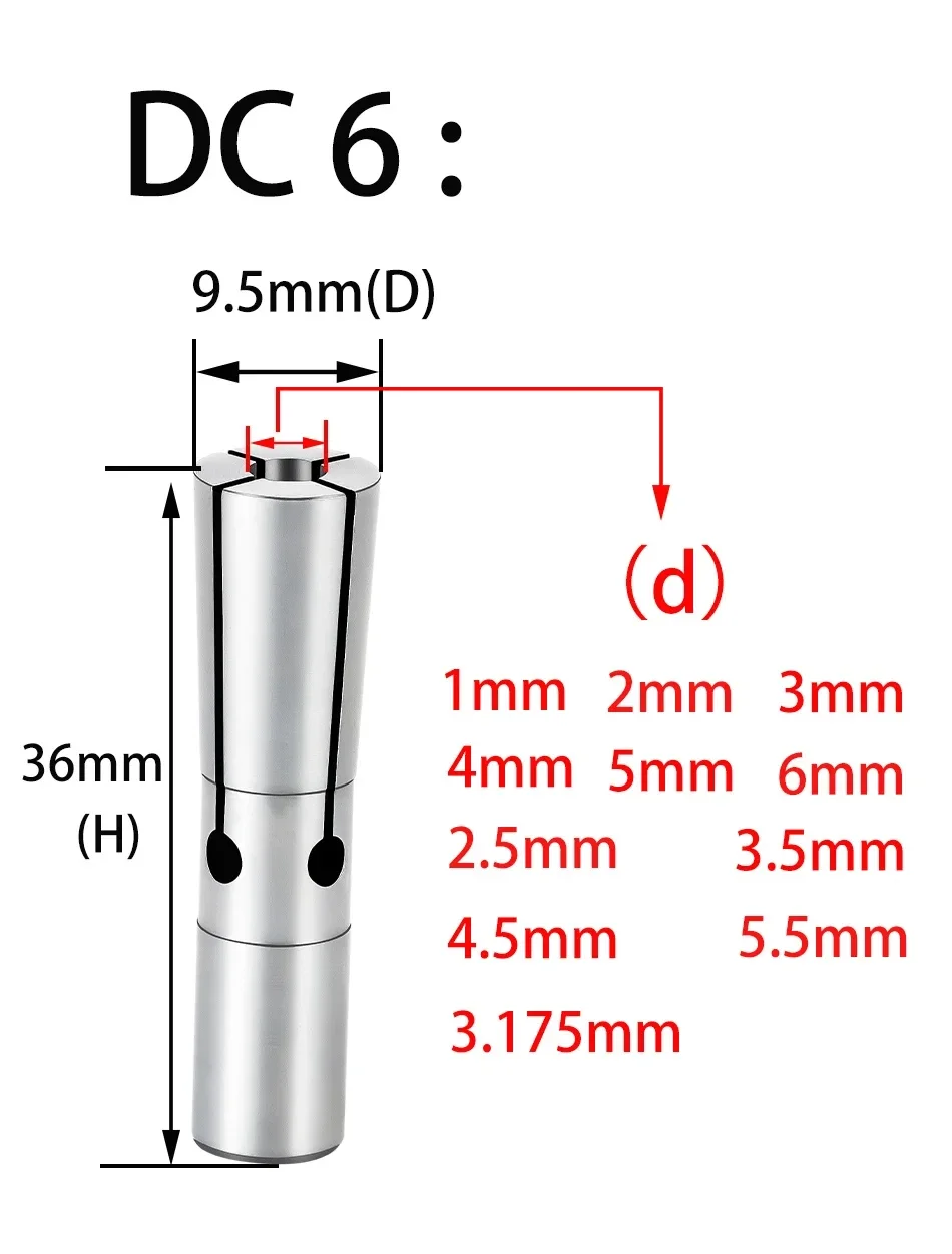 SDC Accuracy 0.003 Precision Cnc Collet DC4 DC6 DC8 DC12 Chuck Collet Pull Back Collet High Precision Collet Dc Collet