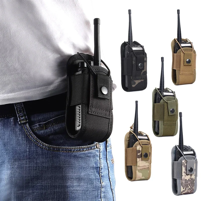 Molle Radio Holder Walkie Talkie Pouch Case for Duty Belt Tactical Hunting Intercom Interphone Bag Pocket