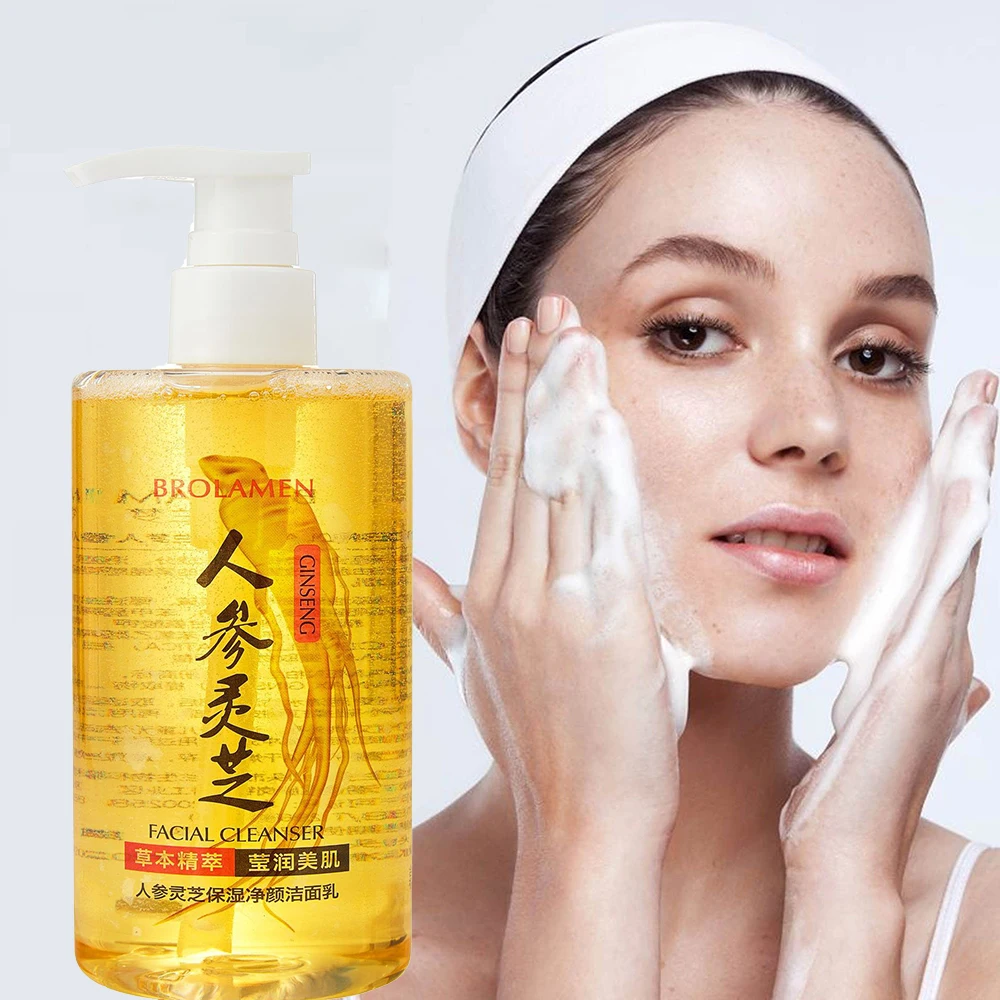 

Ginseng Ganoderma Lucidum Foam Cleansing Oil Control Moisturizing Makeup Remover Deep Cleaning Facial Dirt Blackheads Refreshing