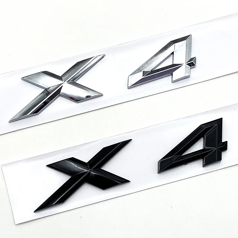 

3D ABS Black Chrome Car Letters Rear Trunk Badge X4 Logo For BMW X4 Sticker Emblem X4 Lettering Accessories