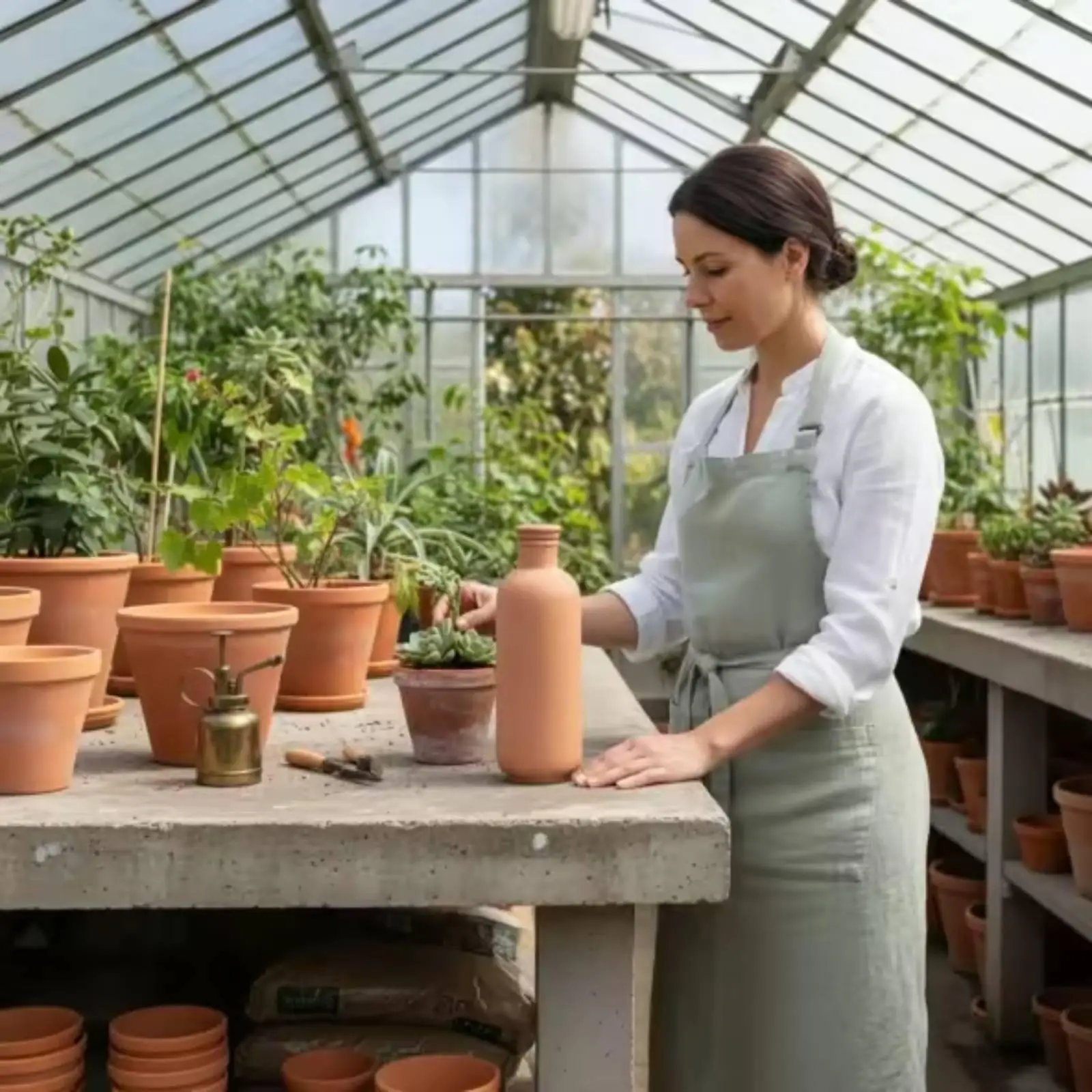 4 Pieces Terracotta Olla Slow-Release Irrigation Bottle Porous Self-Watering Bottle for Gardeners, Vacationers, Garden Beds,