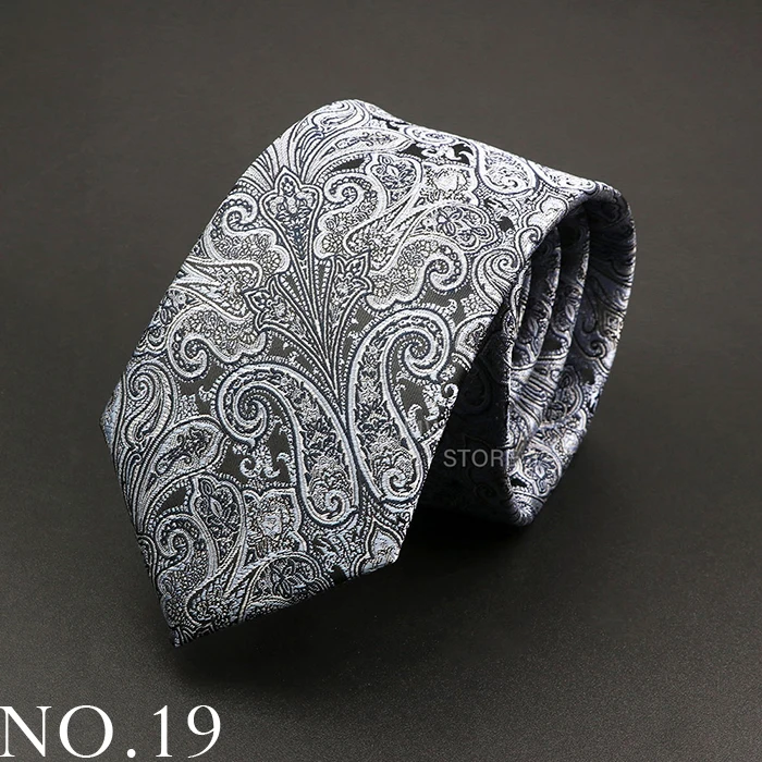 Neue Design Hochzeit Männer Krawatte Grau Braun Grün Paisley Blume Krawatten Männer Business Dropshipping Bräutigam Kragen Zubehör Geschenk – Detail 19