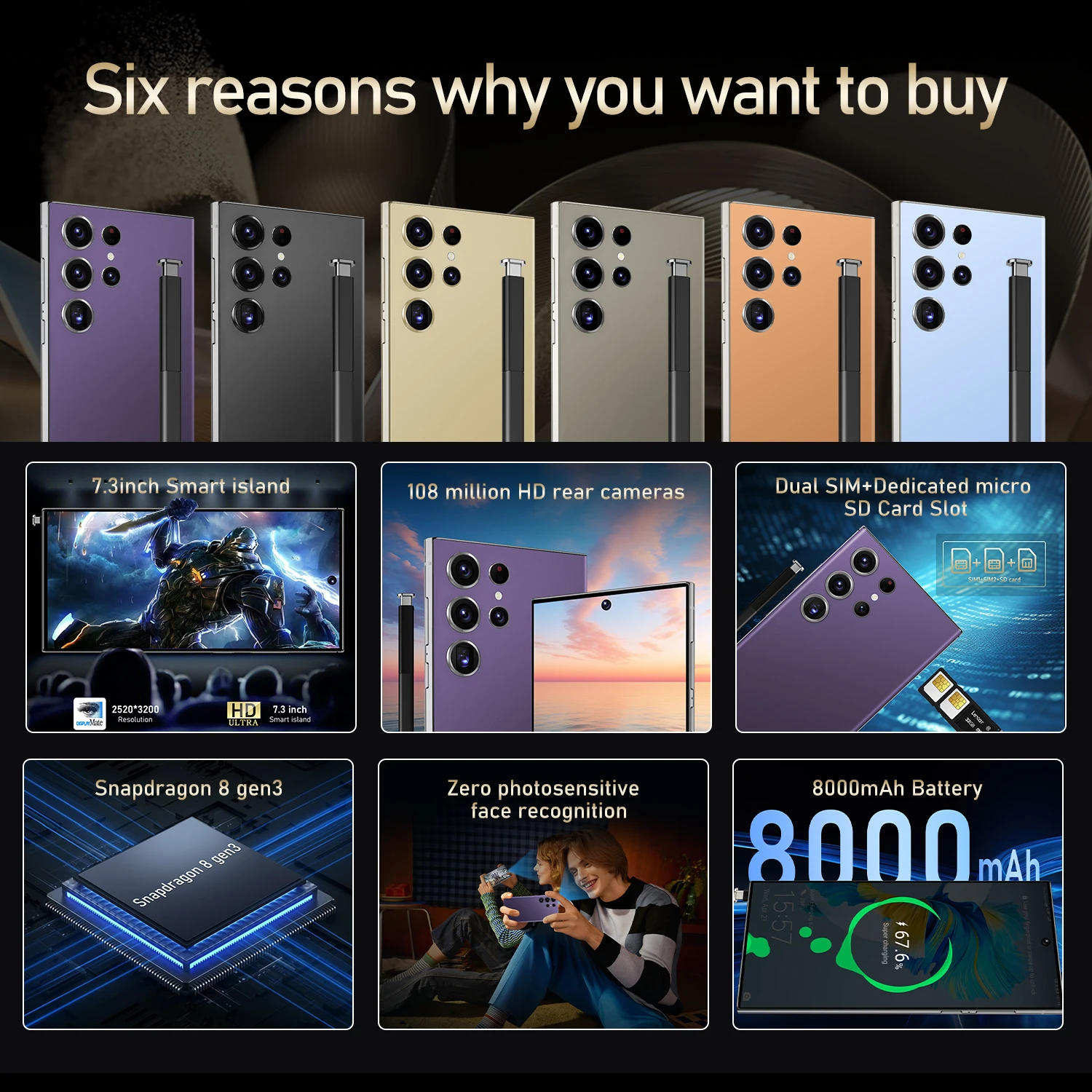 HEIßER 2025 neue S25 Ultra original intelligente 5G dual karte dual standby Android 14 system globale version telefone 8000 mAh batterie