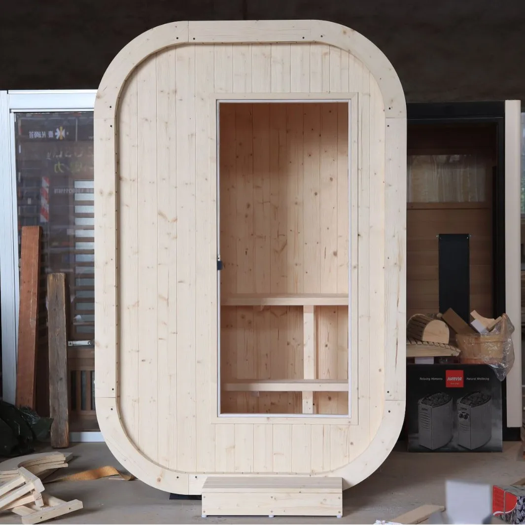 Oval solid wood sauna, household and commercial dry steam room, courtyard villa steam room, support personalized size
