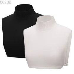 Solid Color Decorative Collars High Collar Scarf Fake Collar Knitted Sweater Women's Detachable High Elasticity Regular Fashion