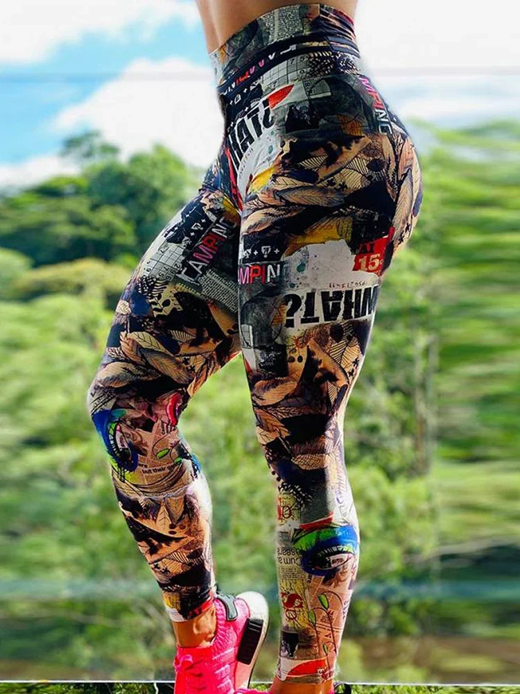 Sports Tights Running Leggins Women New Color Butterfly Printed Leggings High Waist Pants Big Size Elastic Fitness Jeggings