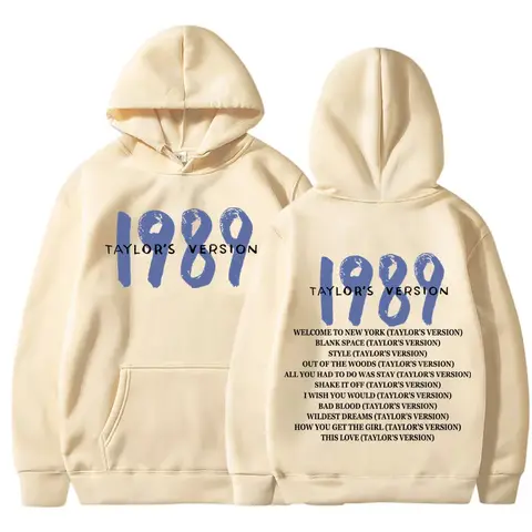 Taylor Crewc Swift 1989 Sudadera con capucha estampada de lana para otoño e invierno para hombres y mujeres Sudadera con capucha deportiva informal de lujo a la moda