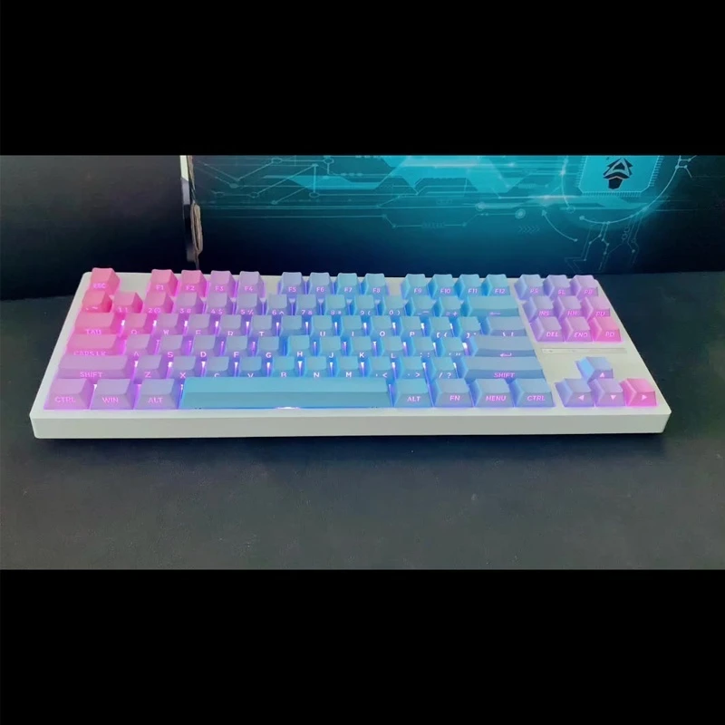 

Spyself Original Keycap Blue Fairy Pbt Two Color Dip Dyeing Process Oem High Side Engraved Transparent Personalized Keycap