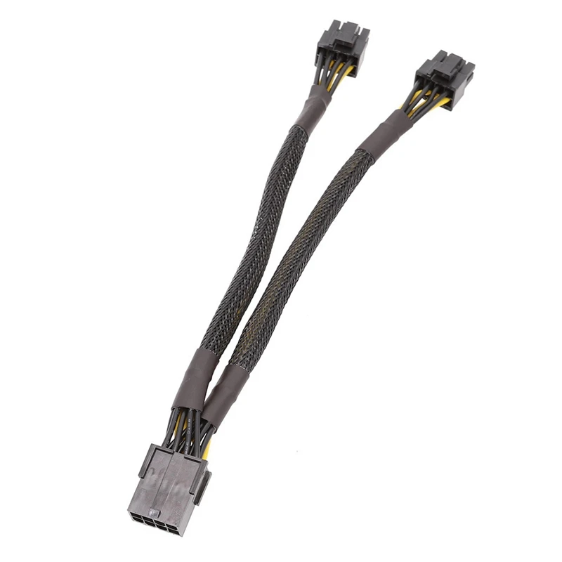 8 Pin PCI-E PCI Express Graphics Video Card GPU VGA 8 Pin Female To Dual GPU 8(6+2 ) Pin Male Sleeved 8Pin Splitter 20CM