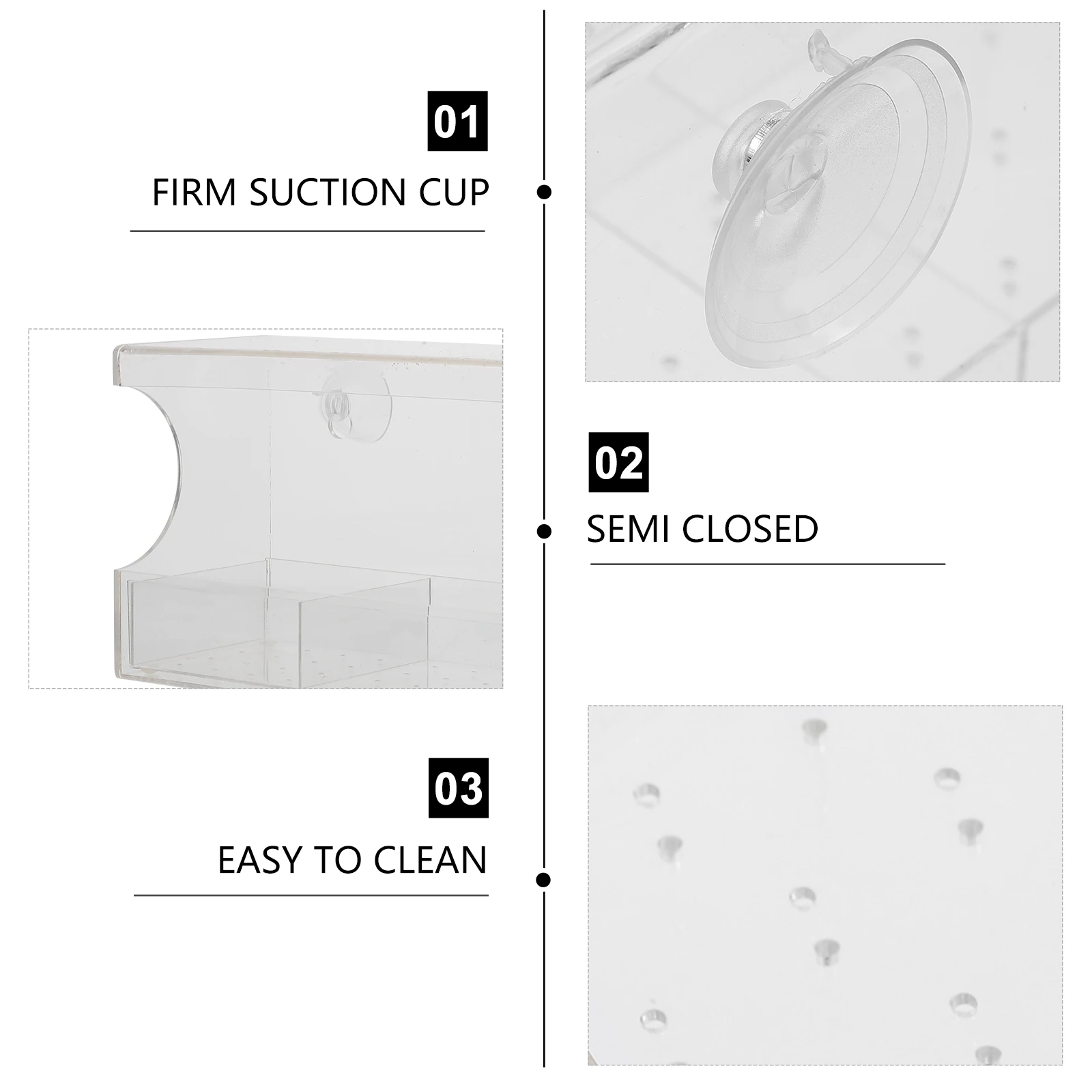 

Acrylic Suction Cups Transparent Outdoor Bird Feeder Design for Garden Acrylic Bird Feeder Patio Outdoor Pet Supplies