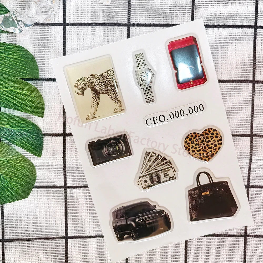 

custom 3D phone case sticker personalized resin ipad label popular Luxury Decorative for Phone Case Resin DIY Stickers Decoratio