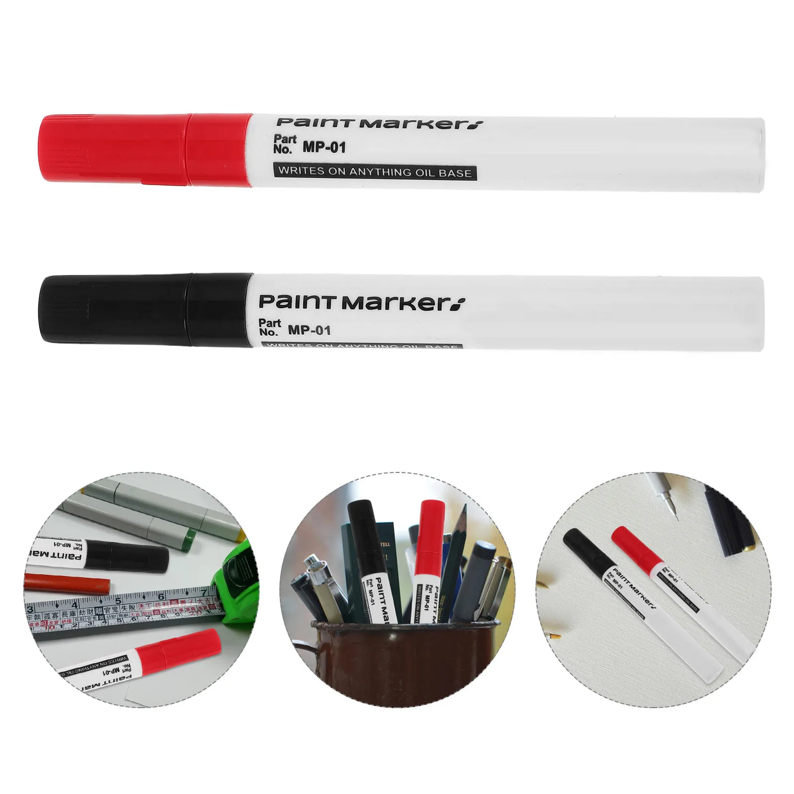 

2Pcs Monument Paint Pens Waterproof Long-Lasting Permanent Marker Pens for Stone Porcelain Tombstone Rock Painting DIY Repairing