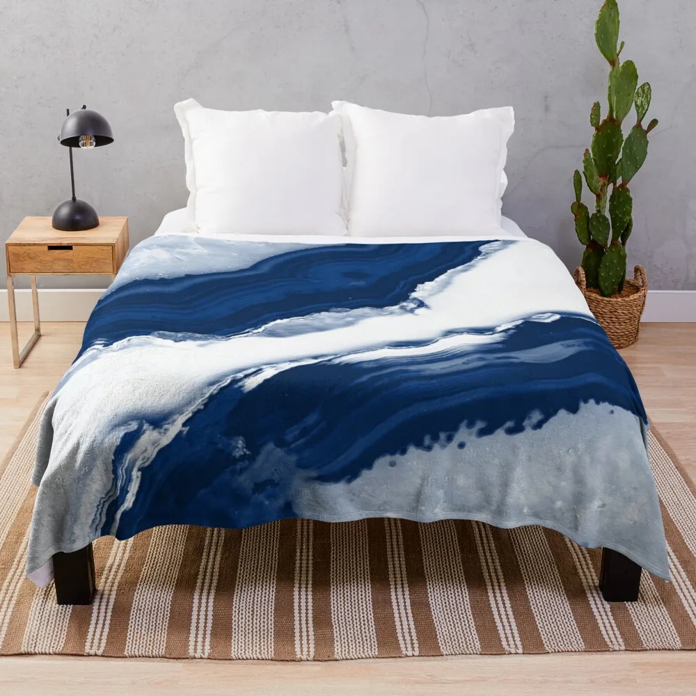 Blue Agate #4 #gem #decor #artThrow Blanket Blankets For Sofas Thermal Blanket