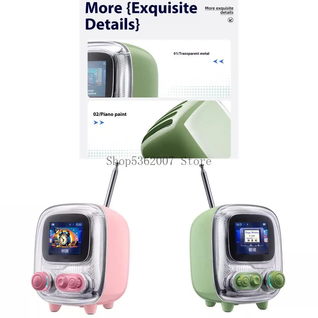 Беспроводной винтажный стиль динамика FM Radio Function Текст текст Display Compactly Portable Design 40JB