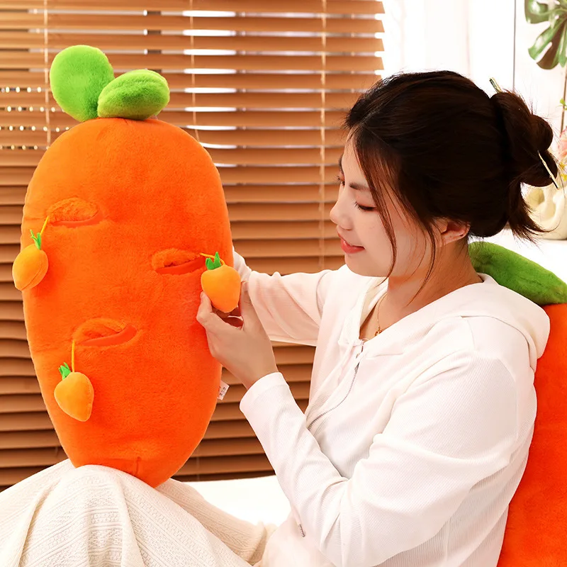 Simulazione carino carota peluche creativo tirando ravanello pianta vegetale farcito peluche bambola che abbraccia la schiena cuscino per i bambini