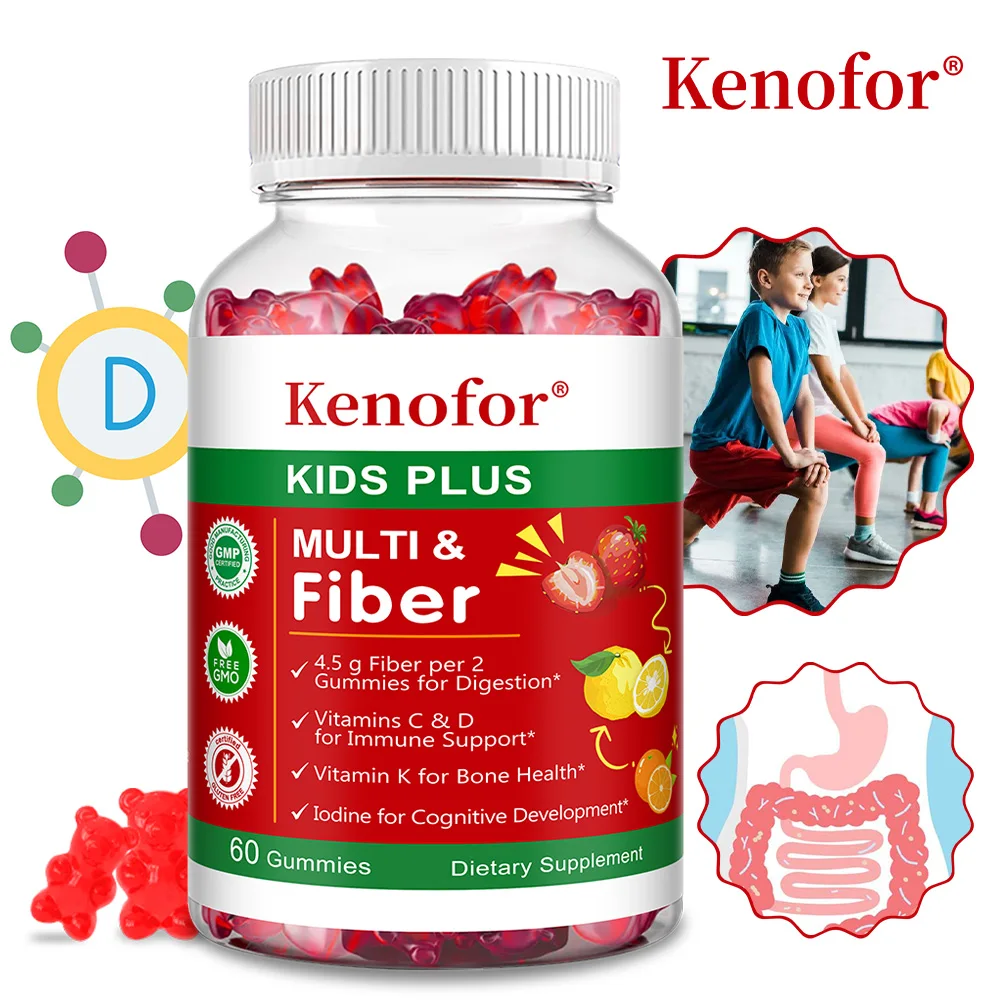 

Children's Gummy Vitamins-with Vitamins C,D,B6 and Zinc,Dietary Fiber To Support Children's Development,Promotes Overall Health