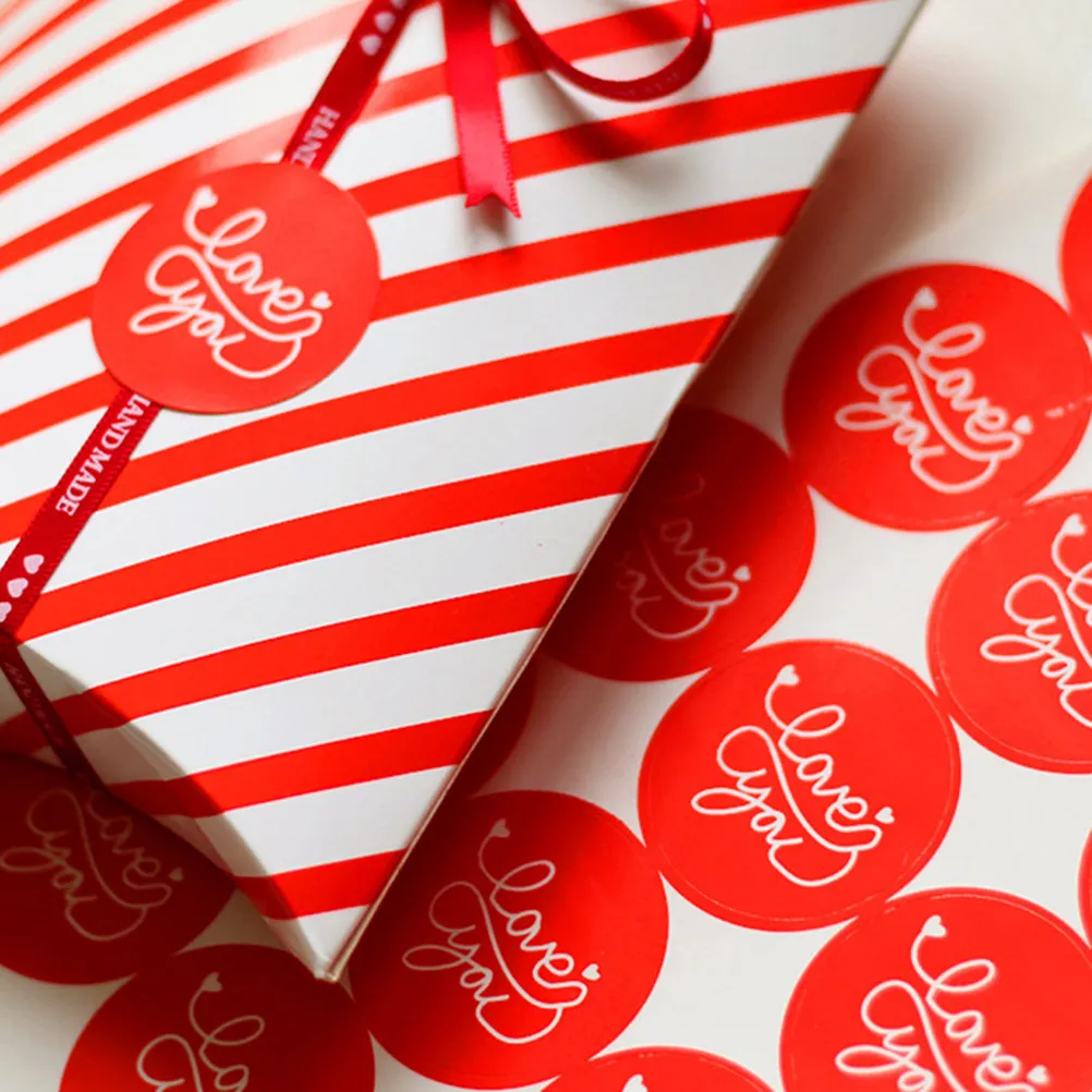

24Pcs 4cm Love You Adhesive Labels for Unique Touch on Gifts Party Favors and Crafts Package Decorative Sticker