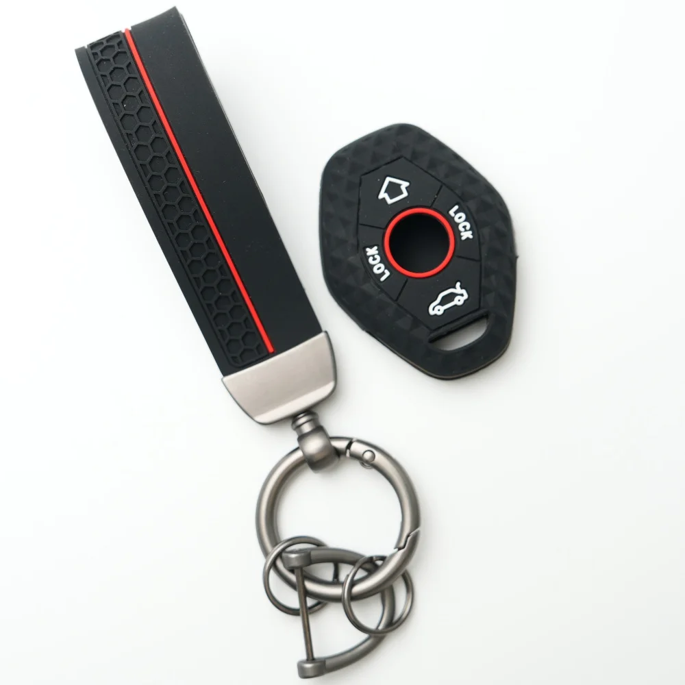For BMW X3 X5 Z3 Z4 3 5 7 Series E38 E39 E46 E83 M5 325i 1998-2005 Key Case Silicone key Cover Bag Protector Key Shell Fob